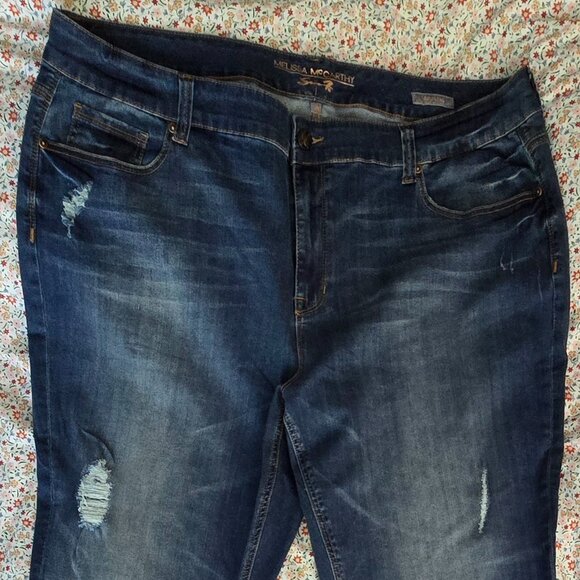 Melissa McCarthy Seven7 Dark Wash Girlfriend Jeans - Picture 1 of 10